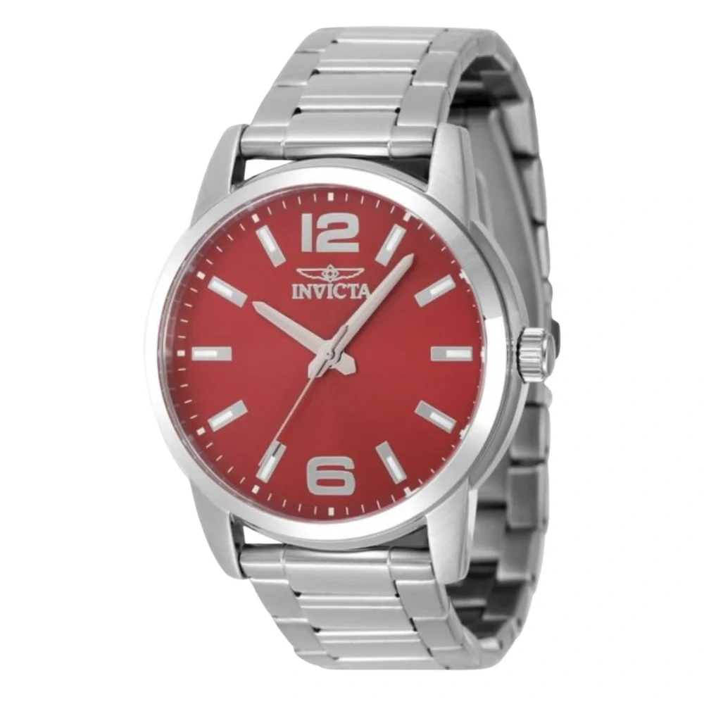 •Celestial Kepler• Invicta Men's 43 mm Steel Watch with Bold Red Dial - Picture 1 of 1